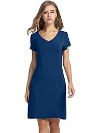Avidlove camisón con escote en V, de manga corta, para mujer. Camisa para dormir. Ropa para dormir de viscosa. Camisa para dormir