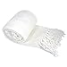 Home Soft Things White Throw Blanket Knitted Tweed Throw 50'' x 60'', Antique White, Super Soft Cozy Warm Comfortable Breathable Throw for Living Room Chair Couch Bed Sofa Bedroom Home Décor