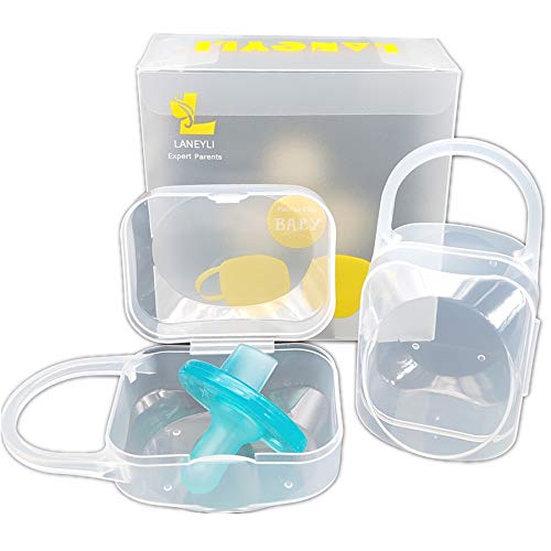 LANEYLI Pacifier Box Pacifier Shield Case Pacifier Clip Holder - Pack of 2