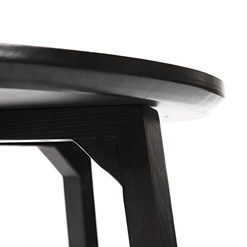 Round Reception Table/Accent table/End Table for Living Room,Office,waiting room,Conference and Meeting Room Wood,Small, Black