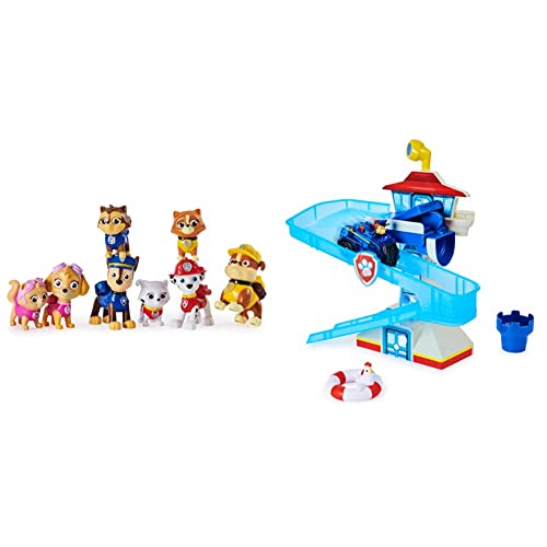 PAW Patrol, Adventure Bay Bath Playset with Lightup Chase Vehicle