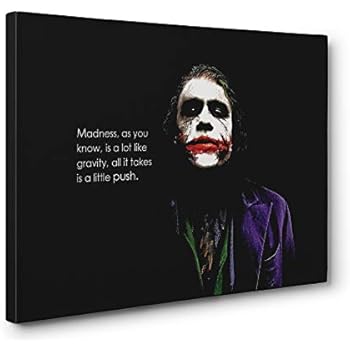 The Joker Madness Heath Ledger Gallery Canvas Wall Art (Ready to Hang) (12x18in. Small)