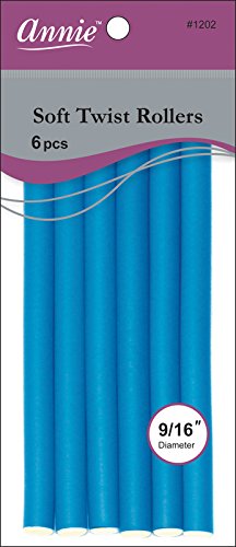 Annie 01202 Soft Twist Rollers, Blue, 6 Count