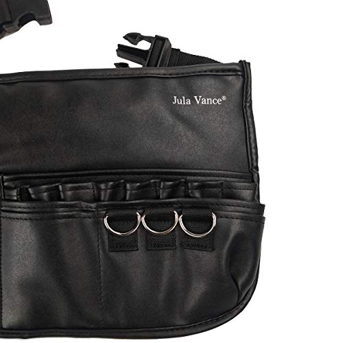 Jula Vance Multi Pockets Leather Makeup Brush Waist Apron Belt Bag Cosmetic Brush Make-Up Tool Holder with with Adjustable Belt