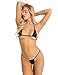 YiZYiF Women’s Sheer Extreme Bikini Halterneck Top and Tie Sides Micro Thong Sets Black