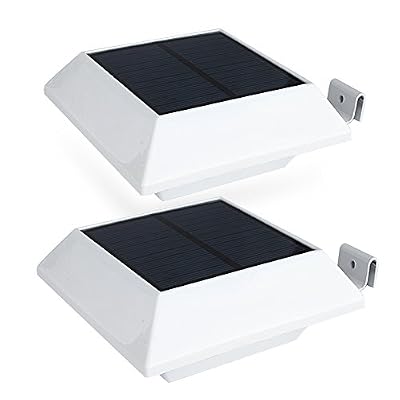HOSHINE(2 Pack) Solar Powered Gutter Lights security light Outdoor Solar Powered 6 Led Waterproof Durable/ Fence Driveway Garden Patio Path Decking Light Made For Quality Outdoor Life