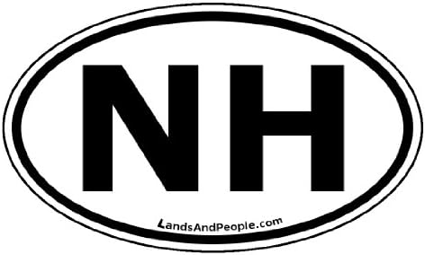 New Hampshire NH Car Bumper Sticker Decal Oval Black and White