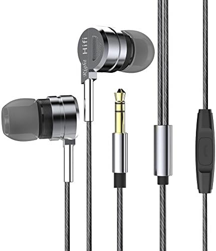 HiFi Music Earphones Wired Noise isolating Headphones Metal In-Ear Earbuds Comfortable and Durable Headsets with Super Stereo Bass Sport Earbuds with Mic for iPhone Android Samsung