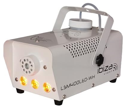 Ibiza LSM400 Nebelmaschine Mini-Nebelmaschine (400W, 14m³/min, Kabelfernbedienung, Tankvolumen: 0,8 Liter) rot
