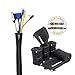 HomeyHomes Cable Management Sleeve and Wire Labels System - Extendable Cord Organizers Kit with Zipper and Buckle Design, Tidy Home and Office Cords in 5 mins, No Tools Needed, 4 Pack 20-inch, Black