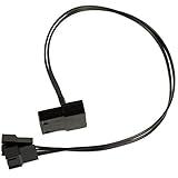 CRJ 4-Pin Molex to 2 x 3/4-Pin PWM 12V PC Case Fan Power Adapter Cable