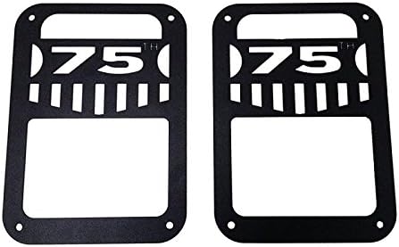Aoxun Taillight Cover Stainless Steel Trim Guards Protector for Jeep Wrangler Sport X Sahara Unlimited Rubicon 2007-2015 (75th Anniversary Version)