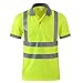 GOGO Men's Polo Shirts Hi Vis Short Sleeve Safety Work-wear Shirt, Slim Fit-Yellow-XL