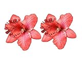 DreamLily Hawaiian Orchid Flower Hair Clip Hair pins for Beach Party BC14 (Red#1)