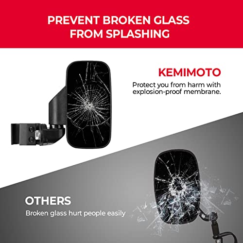 KEMIMOTO UTV Side Mirrors Pro-Fit Mirrors Are Compatible With Polaris