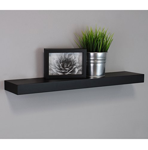Kiera grace  maine wall shelf/floating ledge, 24 inch - black