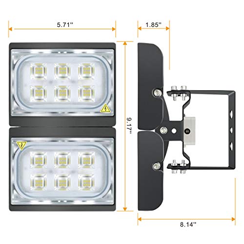 LED Flood Light, STASUN 60W 5400lm Dusk to Dawn Outdoor Security Lights, (Photocell Included), 6000K Daylight, OSRAM LED Chips, IP66 Waterproof, Great for Yard, Street, Parking Lot
