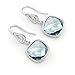 Gem Stone King 11.00 Cttw Simulated Aquamarine Dangle Earrings For Women | 925 Sterling Silver | March Birthstone | Cushion Cut 30X12MM | Fine Jewelry Gifts for Her Mom Women Wife