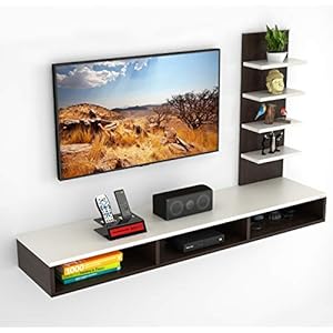 BLUEWUD Primax Engineered Wood Tv Entertainment Wall Unit Wenge, Standard, for Upto 42″