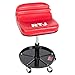 RTJ 300 lbs Capacity Pneumatic Mechanic Roller Seat Adjustable Rolling Stool, Red
