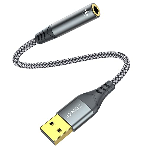 3.5mm Audio Adapter USB Audio Adapter With 3.5mm Jacks - External Sound Card For PC, Laptop, PS4 Headphone & Mic Usb To Aux Adapter