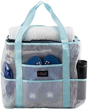 Holly LifePro Mesh Beach Bag Toy Tote Bag Market Grocery & Picnic Tote with Oversized Pockets