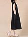 Mordenmiss Women's Summer Cap Sleeve Shift Dress with Pockets , Black, Large / X-Large
