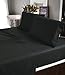 CrystalTowels Microfiber Bed Sheets Set - 4-Piece Soft Sheet Set, Stripe Pattern w/Sateen Finish, Queen Size Sheets Deep Pocket Set - Black