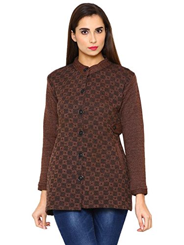 matelco women's full buttoned band collar cardigan/coat