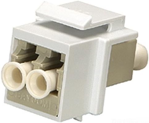 Allen Tel AT32LC-15 LC Fiber Adapter, Multimode Fiber, LC Duplex, White, 2 Spaces