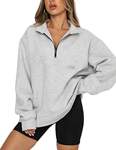 SAFRISIOR Women’s Oversized Half Zip Sweatshirt