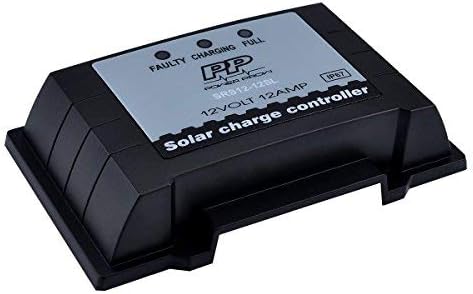 POWERPROW(TM 12V 12A PWM Solar Charge Controller Waterproof Solar Panel Regulator Overload Protection Temperature Compensation