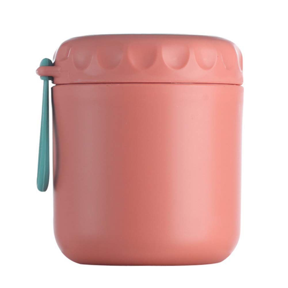 ZSooner Insulated Water Cup Sealed Stockpot Oatmeal Travel Portable Milk Stainless Steel Office Worker Multifunction Kitchen Student Double Wall Home Breakfast(Pink)