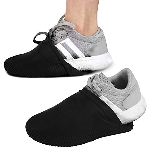 Reusable Silicone Boot and Shoe Covers, MATOW Waterproof Rain Socks, Silicone Rubber Shoe Protectors for Indoor and Outdoor Activities – 1 Pair (2 PCS) (Large, Black)