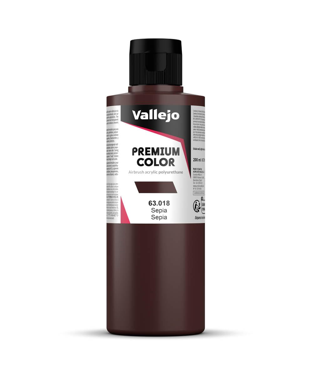 Vallejo AV Premium Color, 200ml, Opaque Sepia, Model paint, VAL63018