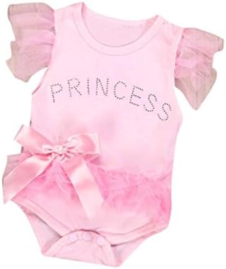 Start Start Toddler Cotton Clothes Baby Girls Bowknot Romper Jumpsuit Button Outfits (Height:100CM, Pink)
