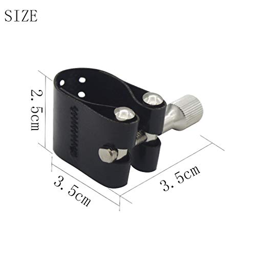 QUICATCH High-Grade Soprano Saxophone Mouthpiece Flute Pickup Leather Buckle Head Clip 1PC Black