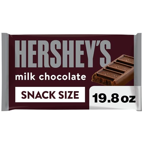 HERSHEY'S Snack Size Chocolate Bar, Milk Chocolate Candy Bar, 19.8 ...