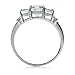 1.76ct. 3-Stone Genuine Blue Aquamarine & White Topaz Gold Plated 925 Sterling Silver Ring