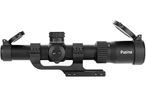 pusina 1.5-8X24 IR LPVO Compact Rifle Scope HD Hunting Scope Glass Etched Reticle Red Illumination Compact Gun Scope