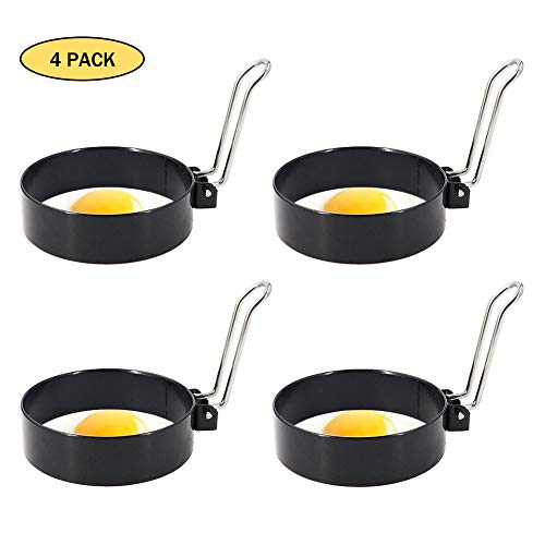 Egg Ring, Round Pancake Mold, Professional Egg Cooker Rings For Cooking, Stainless Steel Non Stick Round Omelet Mold For Fried Egg and Sandwiches(4 PCS)