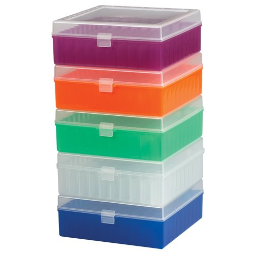 SP Bel-Art 100-Place Plastic Freezer Storage Boxes; Assorted Colors (Pack of 5) (F18851-0016)