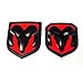 Yoaoo 2pcs OEM Front Grille EMBLEM and Rear Tailgate BADGE 3D Replacement for Ram 1500 2500 3500 Matte Black red fit 2013-2018