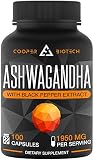 Ashwagandha - 100 Capsules 1950MG - Stress Relief - Anti Anxiety - Mood Enhancer - Organic Ashwagandha Root Powder Extract - Cortisol & Adrenal Support - Adrenal Fatigue - Thyroid Support Supplements