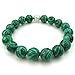 KONOV Natural Energy Stone Beads Gemstone Malachite Mens Womens Bracelet, 12mm Buddha Mala, Green