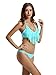 zeraca Women's Fringe Halter Top Low Rise Bottom Bikini Bathing Suits