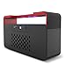 Bluetooth Speakers, Basse Portable Wireless Bluetooth Speakers with FM Radio, 10 Hour Playtime, Built-in Mic, Dual-Driver Enhanced Bass Surround BoomBox Subwoofer for Indoor / Outdoor - Red
