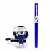 Mini Carbon Fiber Telescopic Pen Fishing Rod Pocket Pen Fishing Pole Pocket Travel Fishing Rod Sea Fishing Rods + 2000 Aluminum Spinning Fishing Reel + Fishing Line (Blue)
