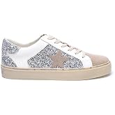 Mi.iM Gaby Women's Star Sneakers - Snake Print Suede Lace-Up Fashion Shoes with Rubber Sole