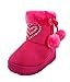 vivace Little Girl's Heart Deco Flat Pom Pom Ankle Boot